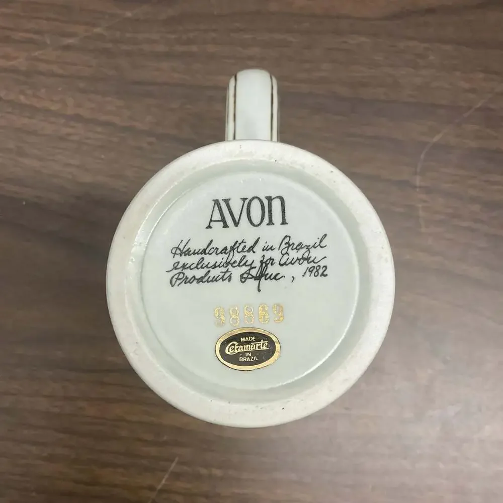 1982 Avon mini ceramic beer stein manufactured by Ceramarte in Brazil